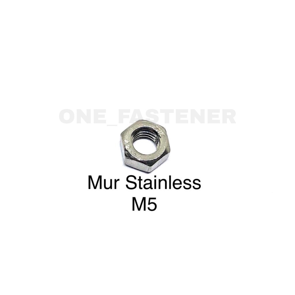 100 pcs Mur M5 Stainless Steel 304 5mm 5mili hex nut Anti Karat Food Grade