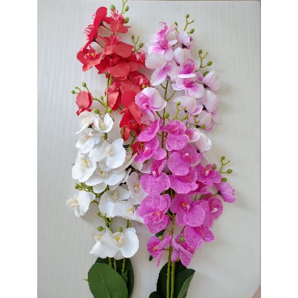 Bunga anggrek latex palsu artificial dekorasi/bunga anggrek palsu