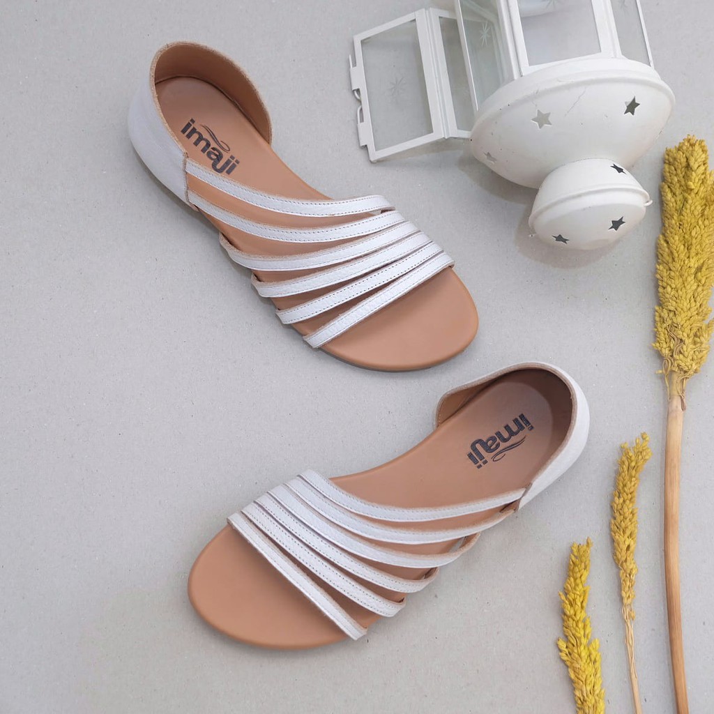 Sandal Sepatu Wanita Selop Teplek 1cm | Asli Kulit Sapi Motif Jeruk - SC.20