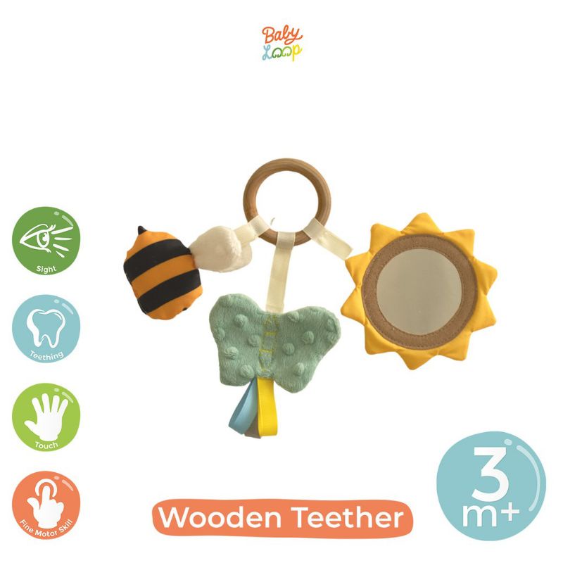 Babyloop Wooden Teether - Gigitan Bayi - Baby Loop