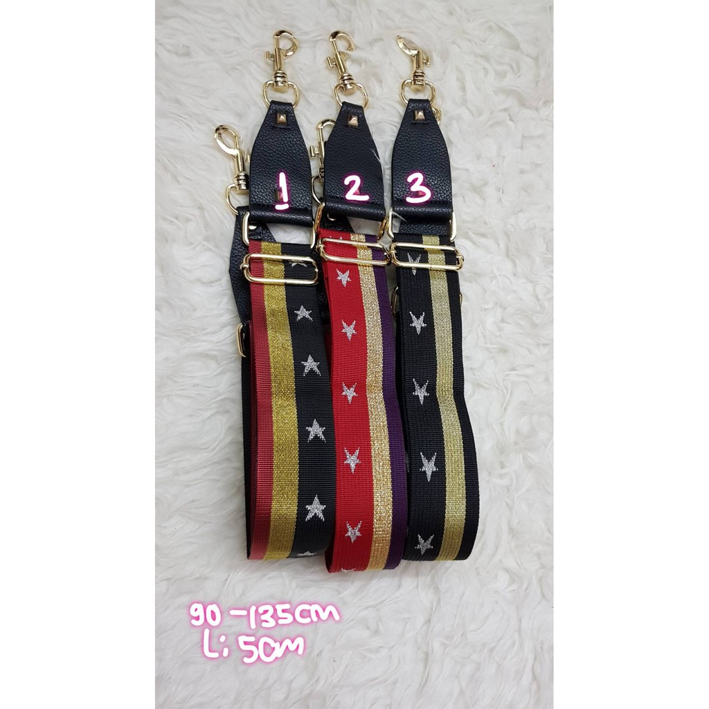 Bagstrap canvas adjustable star 5cm tali tas panjang selempang strap tas