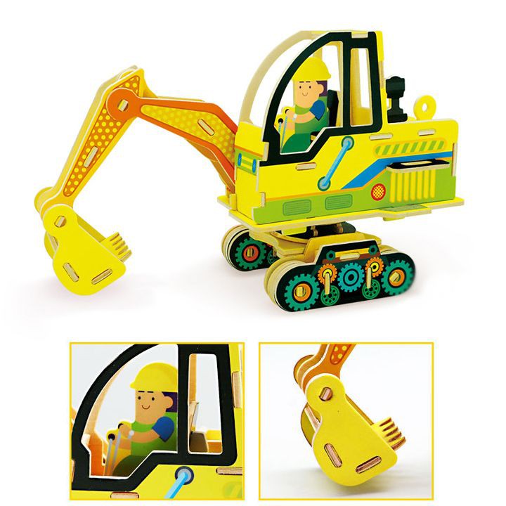 3D Wooden Puzzle - Kendaraan Konstruksi EXCAVATING MACHINERY - A001