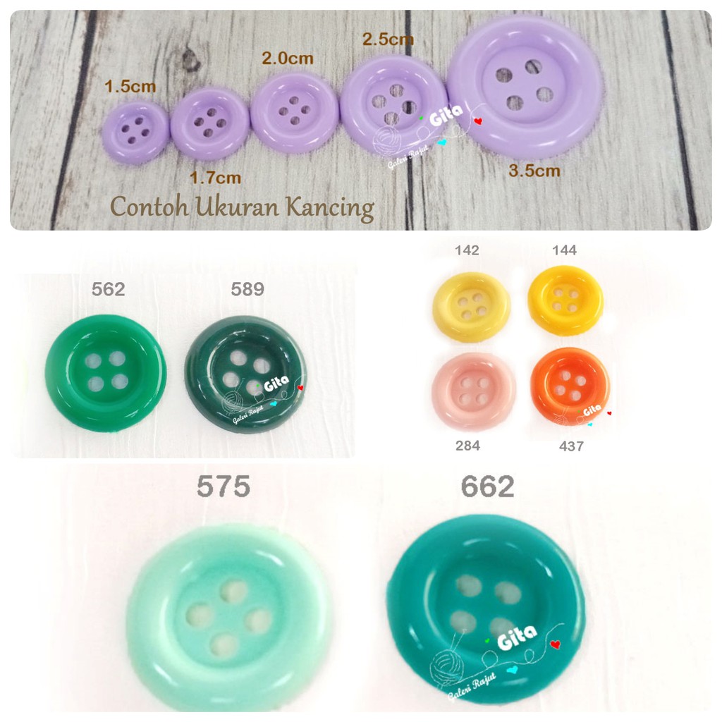 (6pcs) Kancing Plastik Bulat, Kancing Baju, Kancing Edukasi