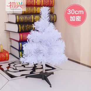 XP30 30 cm pohon natal putih hijau gold pp plastik murah import christ - Hijau