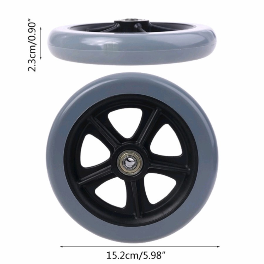 Roda ban Kursi Roda Travel Uk 6 inch 15cm Sparepart