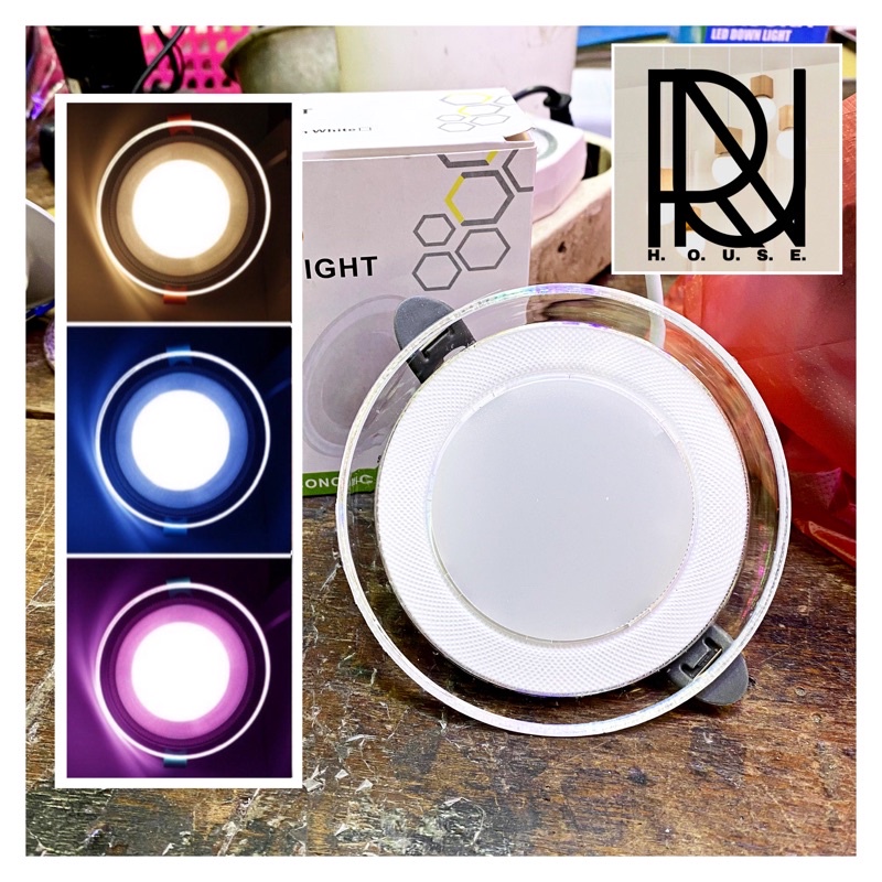 Downlight 3 Warna 6 Watt Warm Biru Pink Led Panel