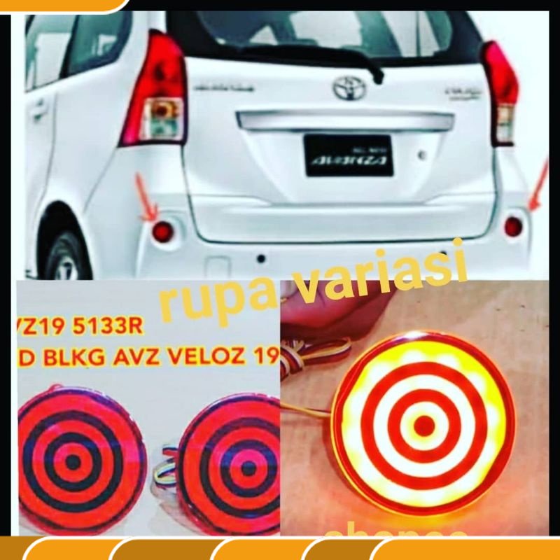 rear reflektor bumper bemper belakang TOYOTA all new avanza VELOZ BULAT 2012 sampai 2021 led cob Var