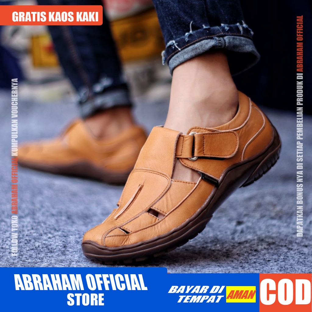 ABRHM DRAKEN Sepatu Slip On Pria Sepatu Pria Casual Kulit Asli Sepatu Casual Pria Ori Cowo / Cowok Sepatu Kasual Slop Anti Slip Semi Formal Kerja Kuliah Gaya Santai Keren Kekinian Original Murah Terlaris