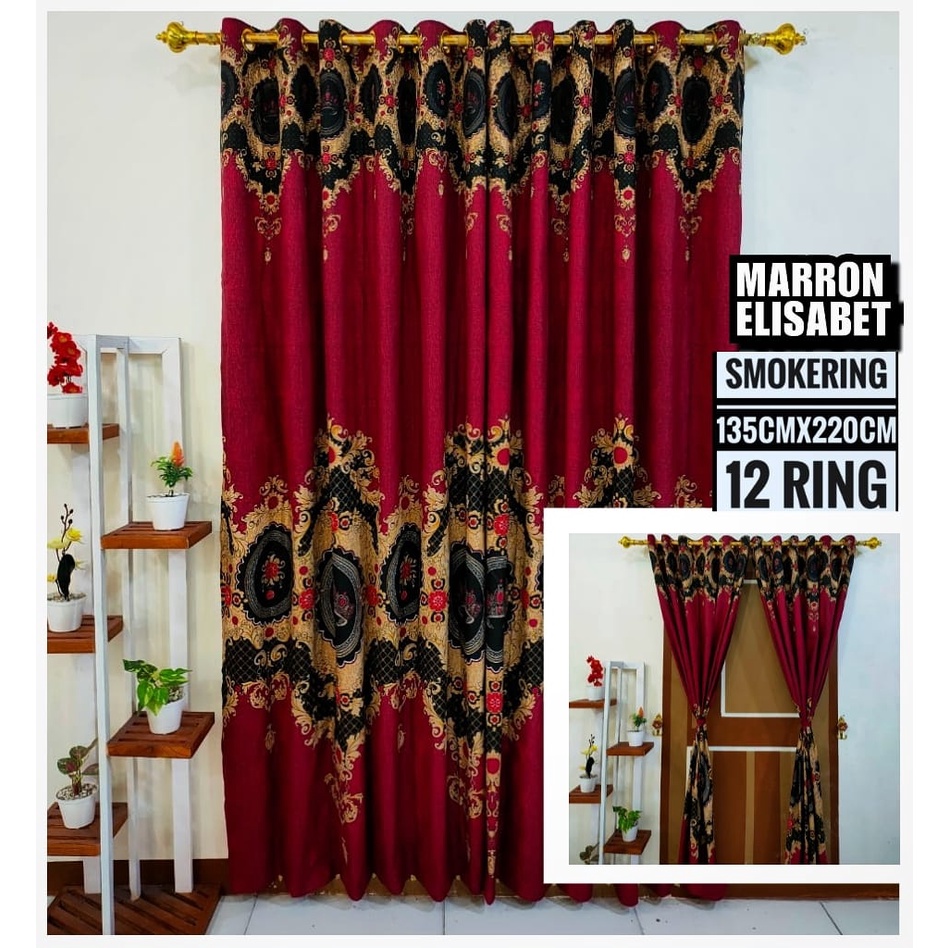 Gorden Jendela Ruang Tamu 1 Set Murah Gorden Pintu 12 ring uk 135x220 desain bagus