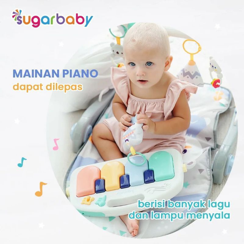 SUGARBABY 2IN1 BABY WALKER PLAYMAT PIANO - Alat Bantu Jalan plus mainan bayi