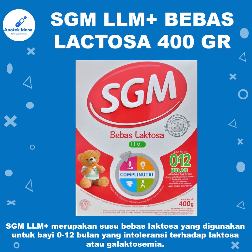 

SGM LLM+ BEBAS LACTOSA 400 GR Susu Rormula Bebas Lactosa Untuk Bayi Usia 0 - 12 Bulan