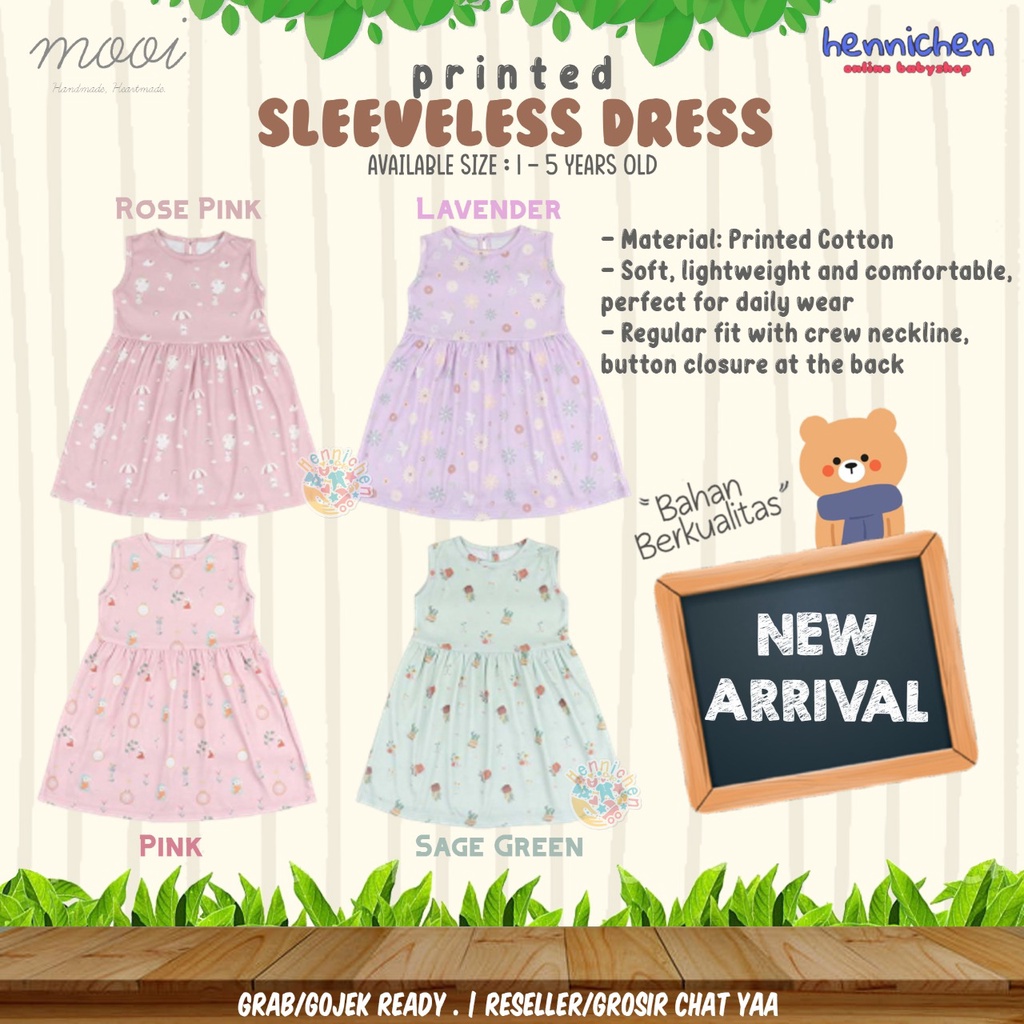 PROMO 7.7 PROMO BAJU LEBARAN MURAH MOOI DRESS ANAK PEREMPUAN PRINTED SLEEVELESS DRESS DRESS PRINT MOTIF 1-5 TAHUN