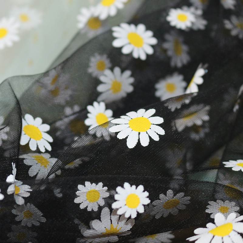 Kain Gauze Lace Bunga Daisy Warna Hitam Putih Untuk Pernikahan Shopee Indonesia