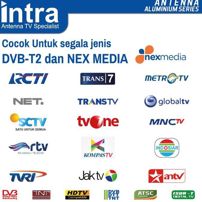 Antena TV Luar Digital INTRA HERCULES Outdoor Free Kabel 13 Meter Original