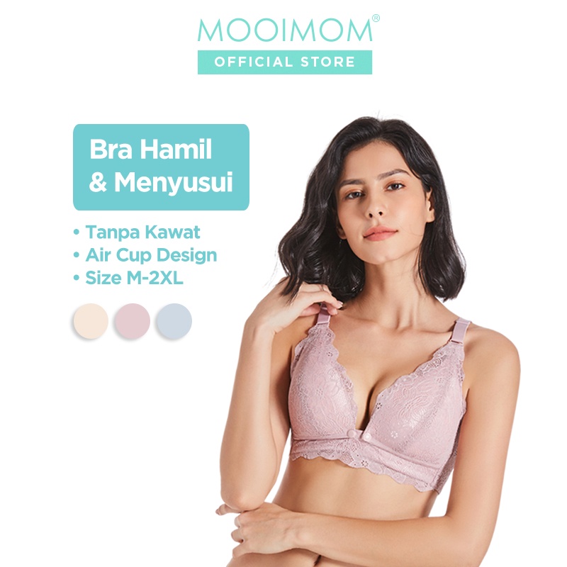 Bra Menyusui &amp; Hamil | MOOIMOM Floral Lace Maternity &amp; Nursing Bra