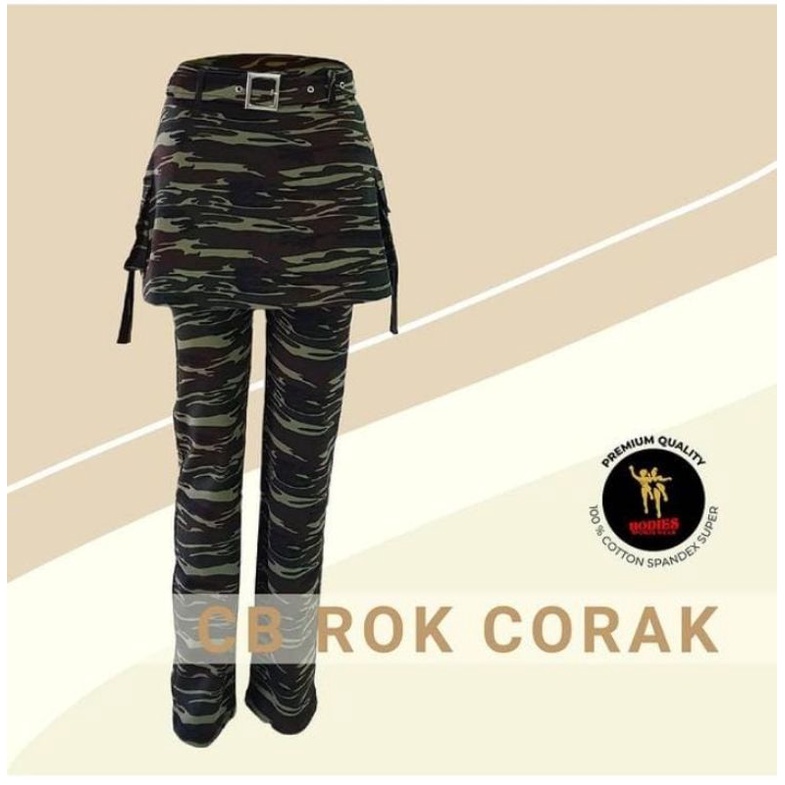Bodies Celana Rok Corak Army Olahraga Senam