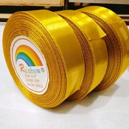 

Pita Satin Gold 1/2 Inch / 1,27cm Per Roll pita kado pita sovenir pita accessories pita hampers pita rambut