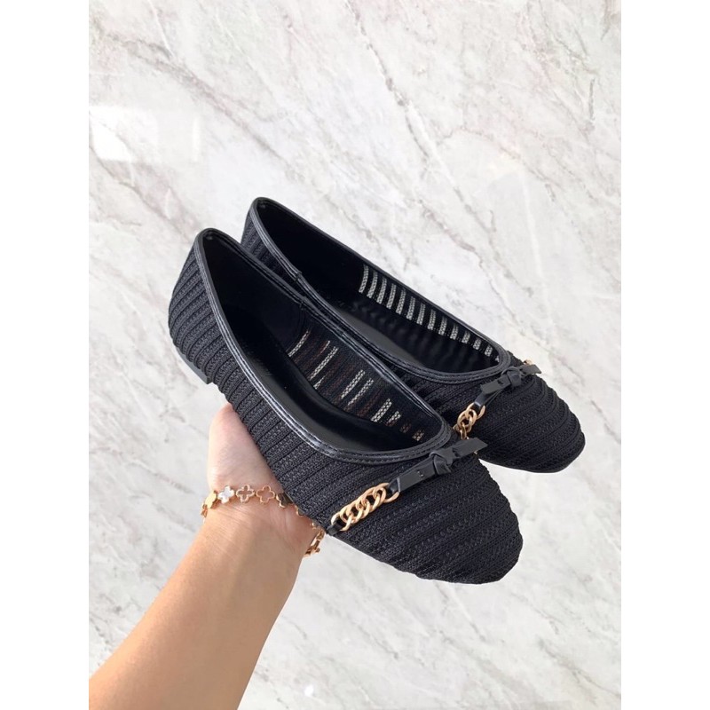 [7.7 Boombastis Sale⚡] - SEPATU SHOES WANITA CKS359 CHAIN LINK BALLERINA FLATS  PREMIUM IMPORT