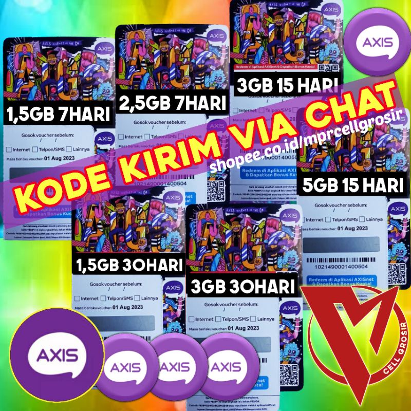 KODE VOUCHER AXIS 1,5GB,2GB,3GB, 5GB NASIONAL masa aktif 5HARI-30HARI MURAH FULL 24 Jam NASIONAL ,