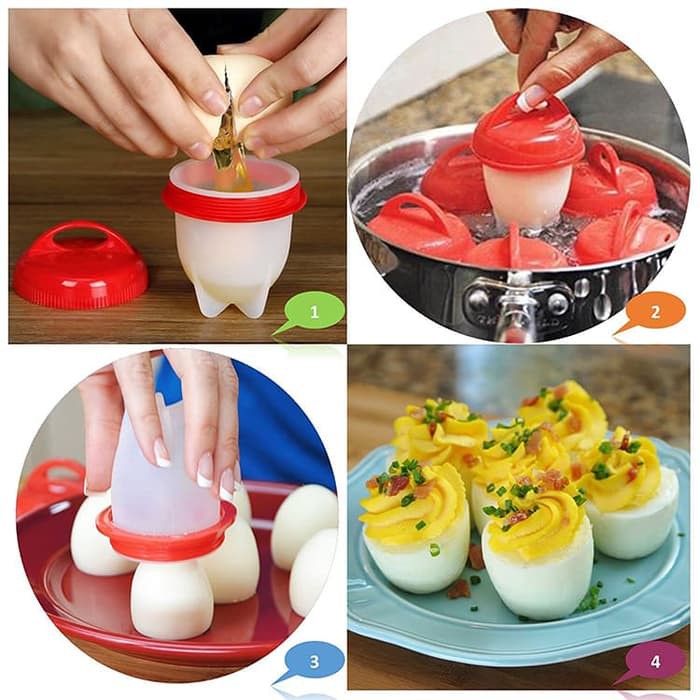 SILICONE EGG BOIL cetakan telor tempat rebus telur wadah