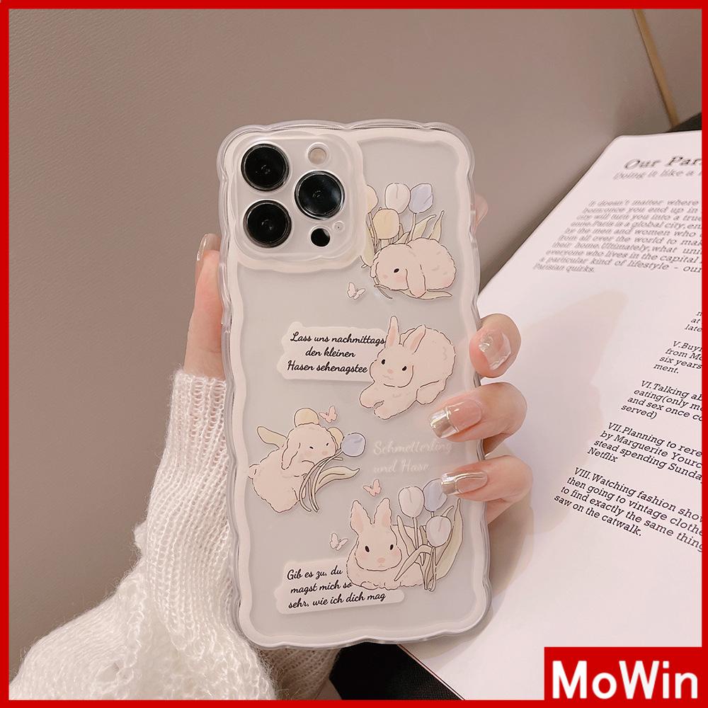 Soft Case Silikon Transparan Anti Slip Shockproof Motif Kelinci Untuk iPhone 13 Pro Max 12 Pro Max 11 7Plus