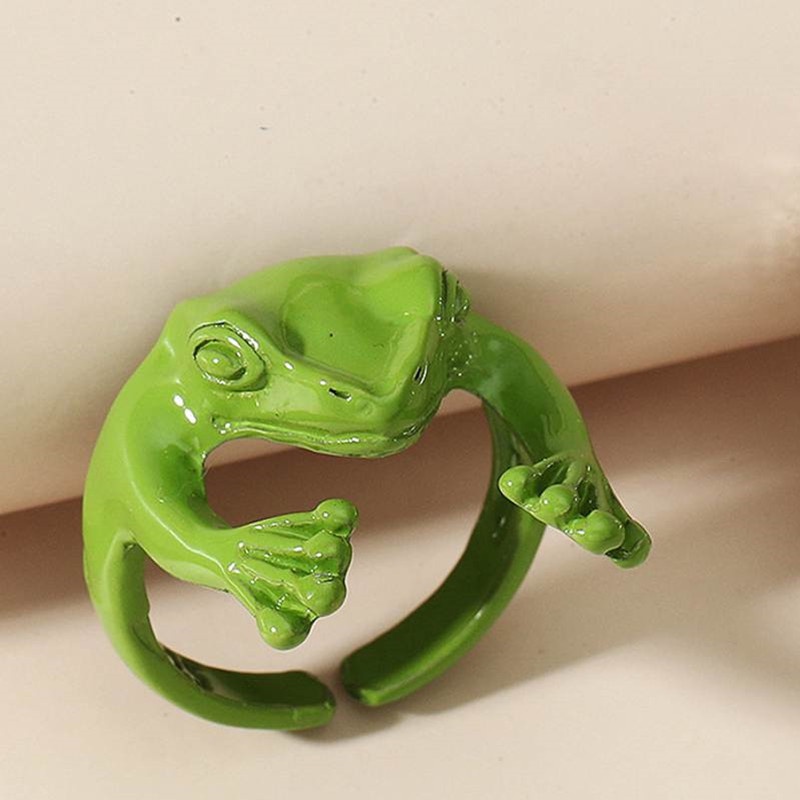 [Fashion Creative Cute Frog Adjustable Rings For Women And Men] [ Elegant Ladies Smooth Fine Thin Finger Ring] [Lovely Jewelry Gifts For Girl Friends]