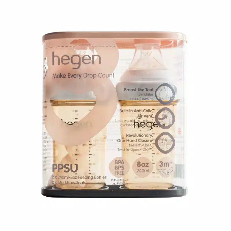 HEGEN PCTO 240ml/8oz Feeding Bottle PPSU (2-Pack) | Botol Susu Bayi Anak