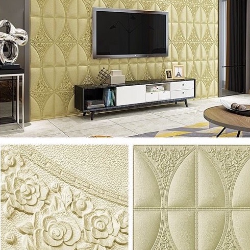 (READY STOCK) COD PROMO WALLPAPER WALLFOAM HARGA PABRIK TERMURAH 3D KUALITAS PROMO TERBAIK MOTIF FLOWER/ STICKER WALLPAPER WALLFOAM DINDING 3D RUANG TAMU KAMAR TERMURAH