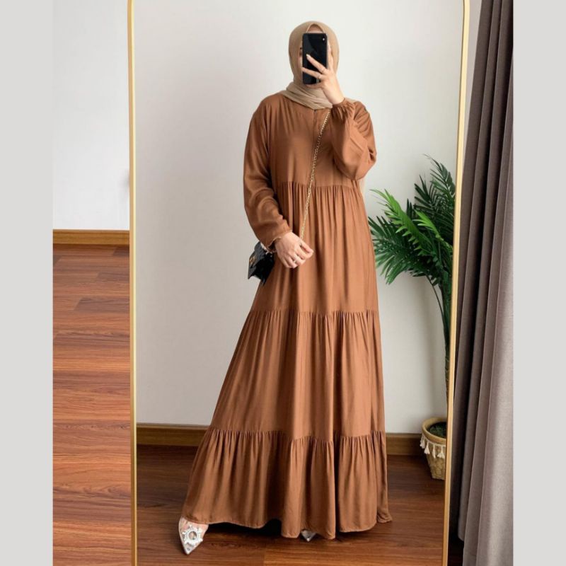 Orimoza Amanda gamis susun rayon viscose-HD AMANDA MOCALD106