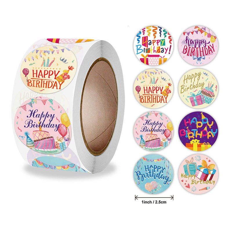 

[1pcs]Stiker Segel Happy Birthday Bulat 1inch Sticker Mini Packing Kemasan Aesthetic Murah