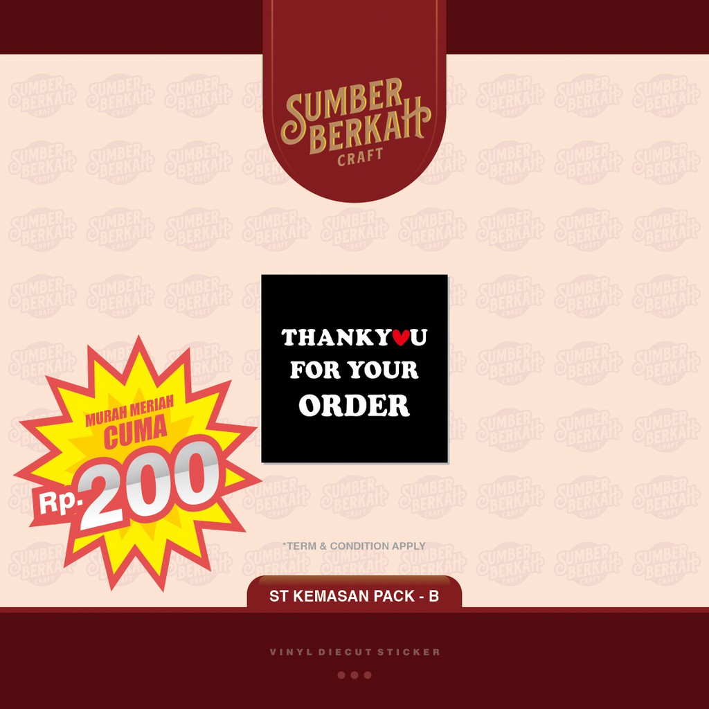 

STICKER STIKER KEMASAN THANKYOU PACK-B