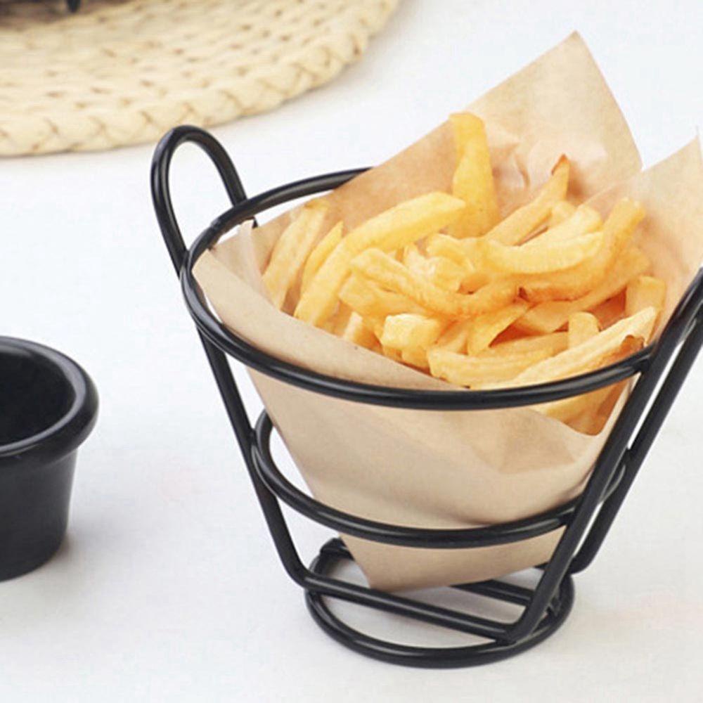 Nickolas1 French Fries Basket Stainless Steel Metal Wire Basket Potato Untuk Dapur Restoran Perlengkapan Pesta Dekorasi Meja Pajangan Keranjang Peralatan Makan