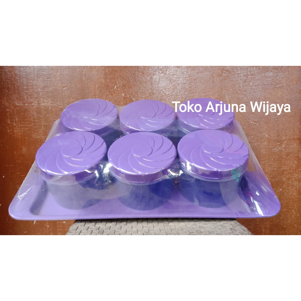 Toples 1 set [1 Nampan + 6 toples ] ukuran S dan L (sudah termasuk Bublewrap)