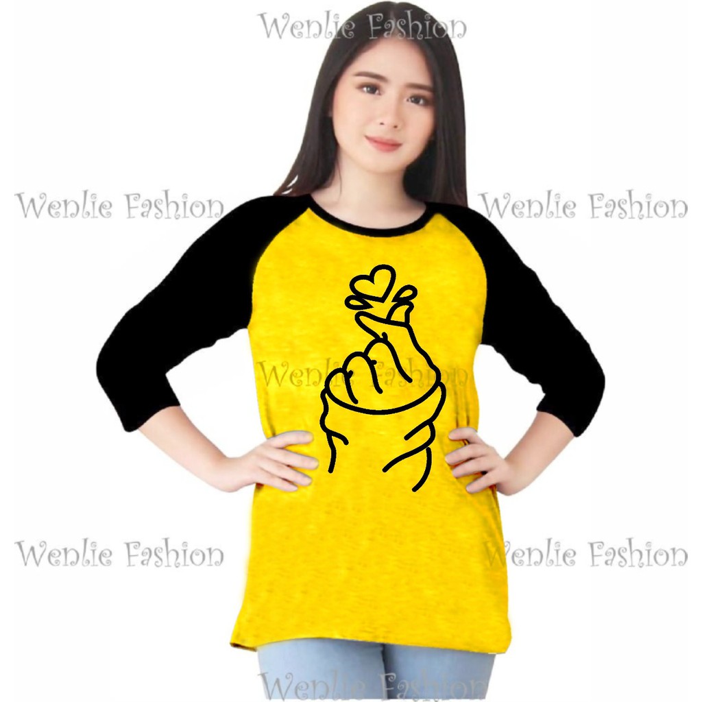 Kaos Atasan Wanita Lengan 3/4 / Kaos raglan Wanita/ Kaos Cewek/ Kaos Oblong/ Baju Kaos Tshirt/ Tshir-3