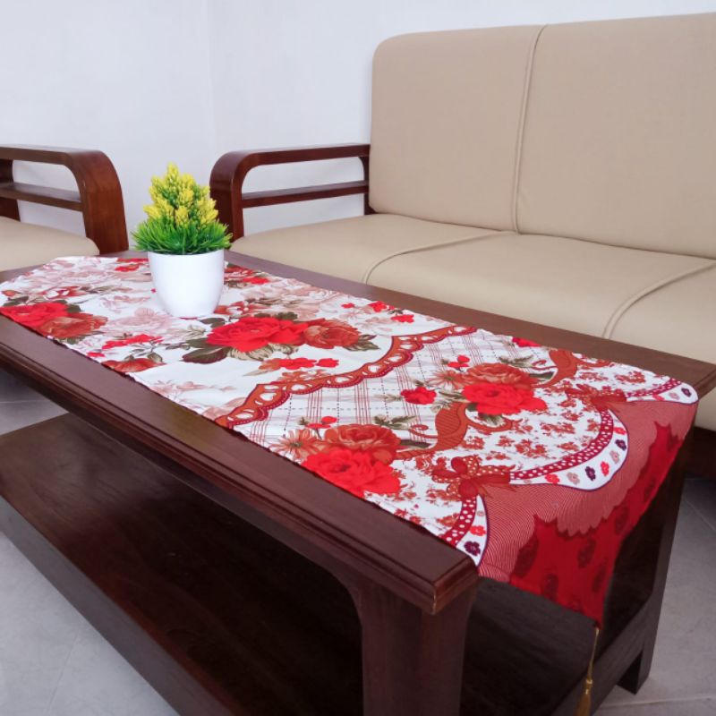 TAPLAK MEJA TAMU MINIMALIS TABLE RUNNER PANJANG LANCIP ANEKA MOTIF