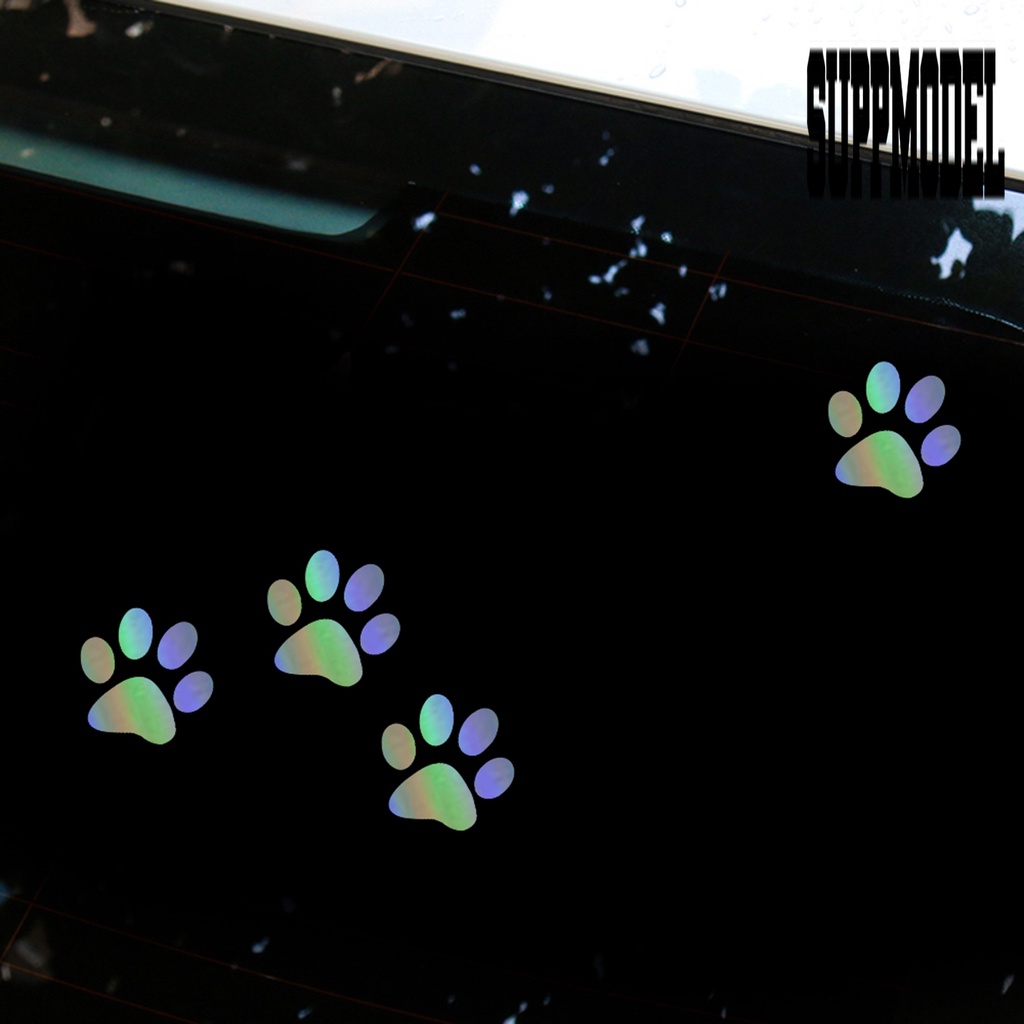 Stiker Motif Print Kaki Kucing Bahan PVC Untuk Dekorasi Mobil