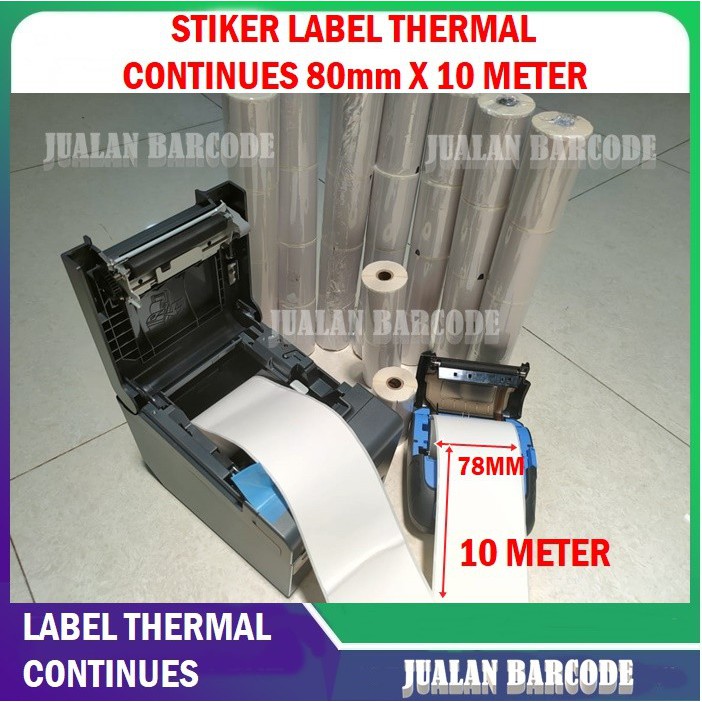 80 x 10 METER | 80x10M | 74 x 10 METER CONTINUES LABEL STIKER PRINTER KASIR THERMAL EPSON