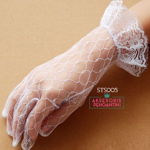 [LIMITED STOCK] WEDDING GLOVES SARUNG TANGAN LACE AKSESORIS PENGANTIN PUTIH STS005