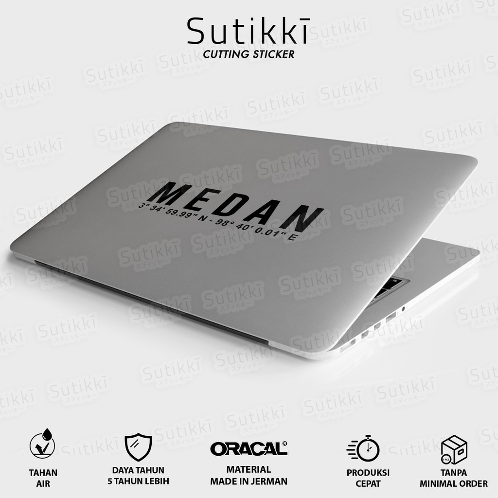 Sutikki | Cutting Sticker Medan Sumatera Utara Kordinat Stiker Batak Vinyl Mobil Motor - Seri NKRI