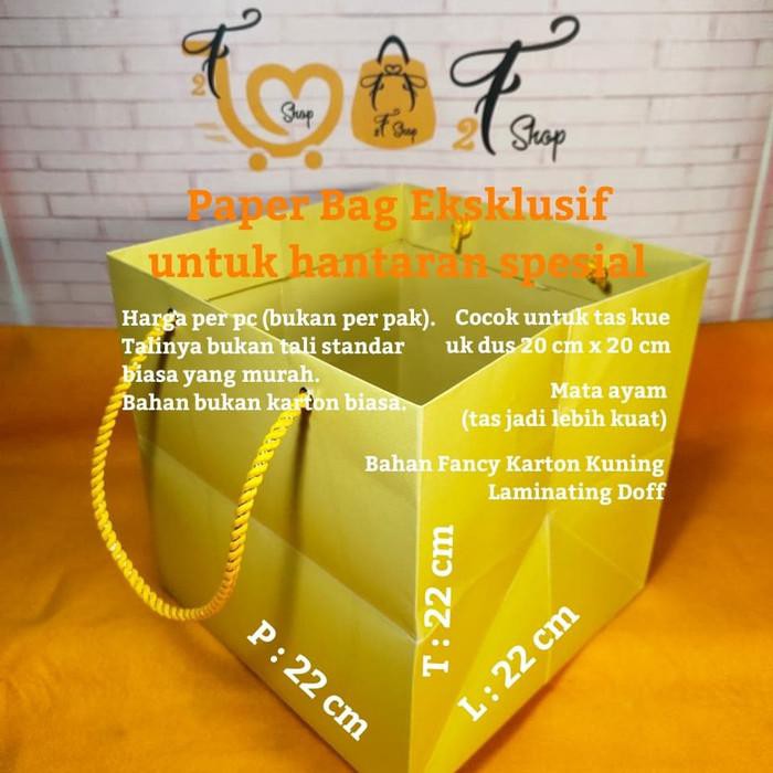 

Goodie Bag / Paper Bag Fancy Kuning ( P X L X T : 22 X 22 X 22 Cm ) Berkualitas