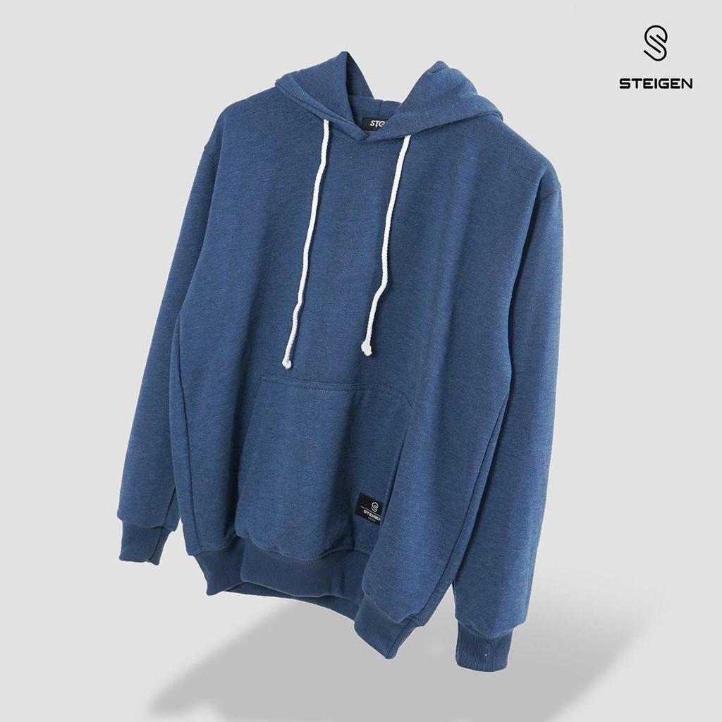 Sweater Hoodie Pria Wanita Polos Steel Blue