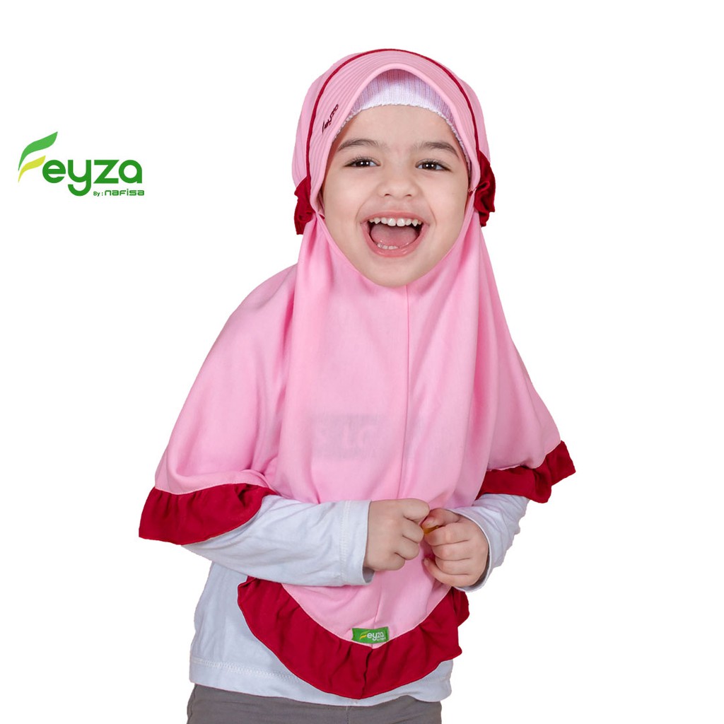 Jilbab Instan Anak Feyza Bryna | Hijab Instan Bergo Anak Kaos Kerudung Instan Anak Bergo 3 - 4 Tahun