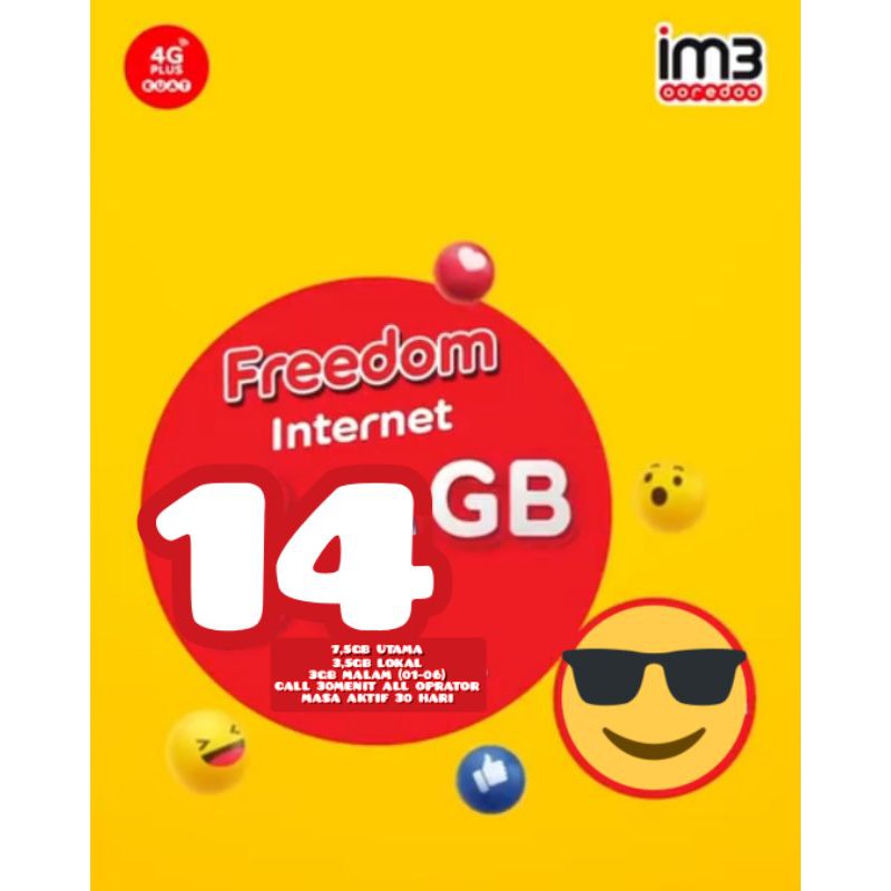 KARTU PERDANA KUOTA INDOSAT 14GB MASA AKTIF 30 HARI