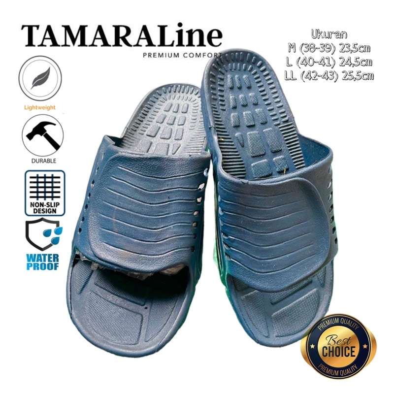 Sandal Selop Slide Slip on Karet Pria Dewasa / Remaja - TAMARALINE 59 / Bahan Premium Lentur Empuk Ringan Kuat Anti Slip Anti Air Model Sandal Casual Santai Rumah Hotel Outdoor Kamar Mandi Murah Original