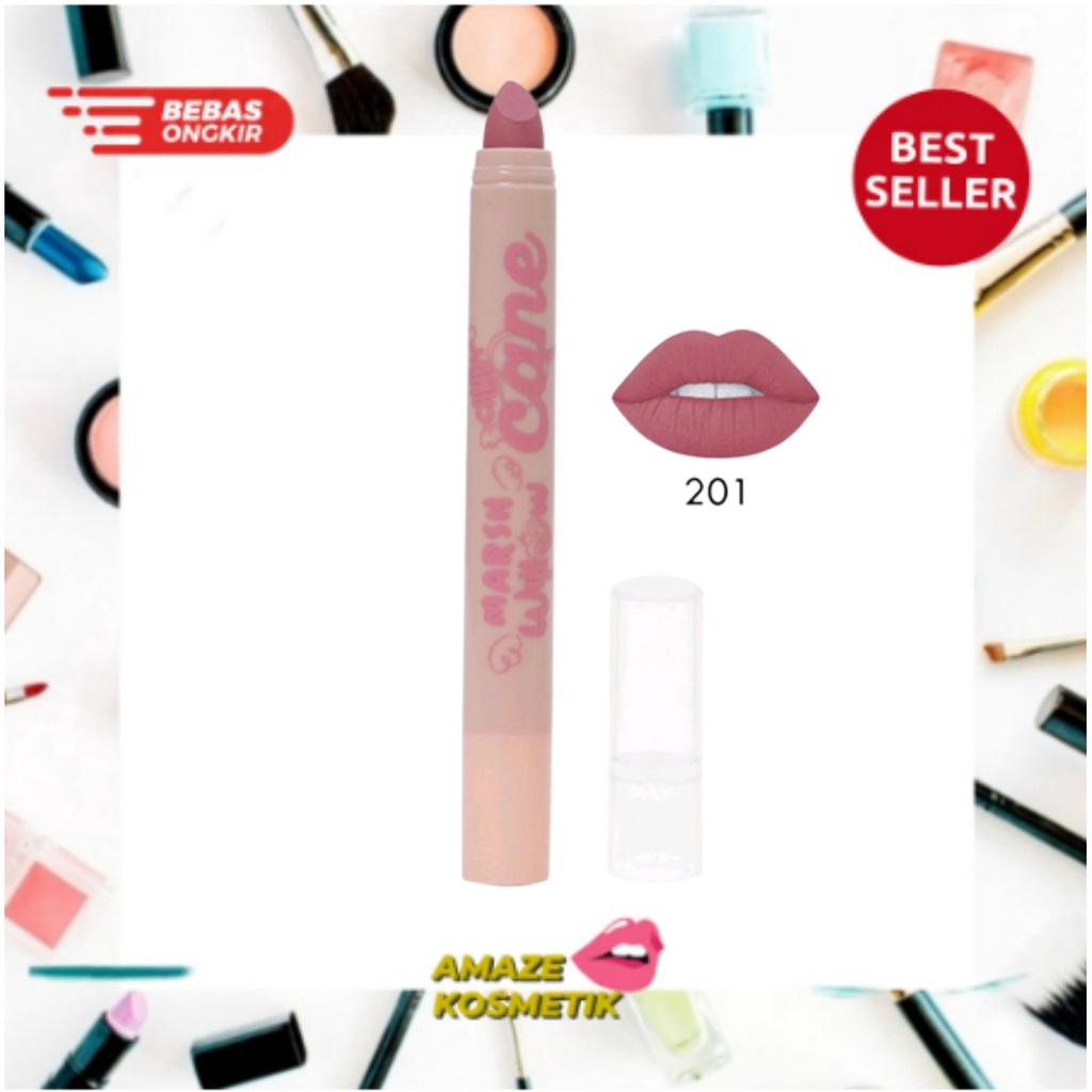 MARSHWILLOW Candy Cane Matte Lip Crayon Versi NUDE 2g BPOM BARU !!