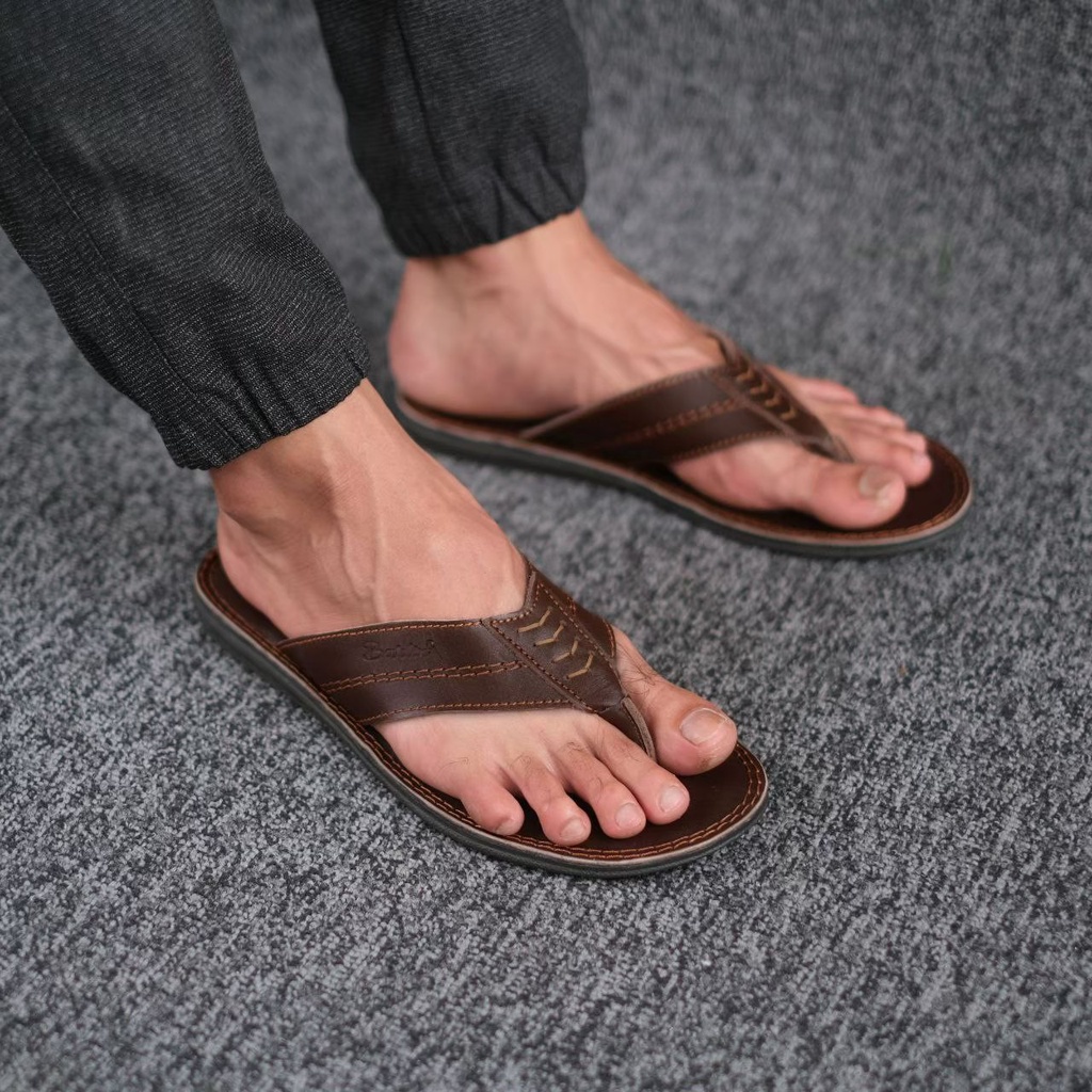 SANDAL JEPIT PRIA DEWASA SANTAI PRIA MINING BARLIN KULIT ASLI ORIGINAL CASUAL 100% PRIA KERJA KANTOR NYAMAN || SANDAL JEPIT PRIA INDIAN TERBARU LEBARAN 2022