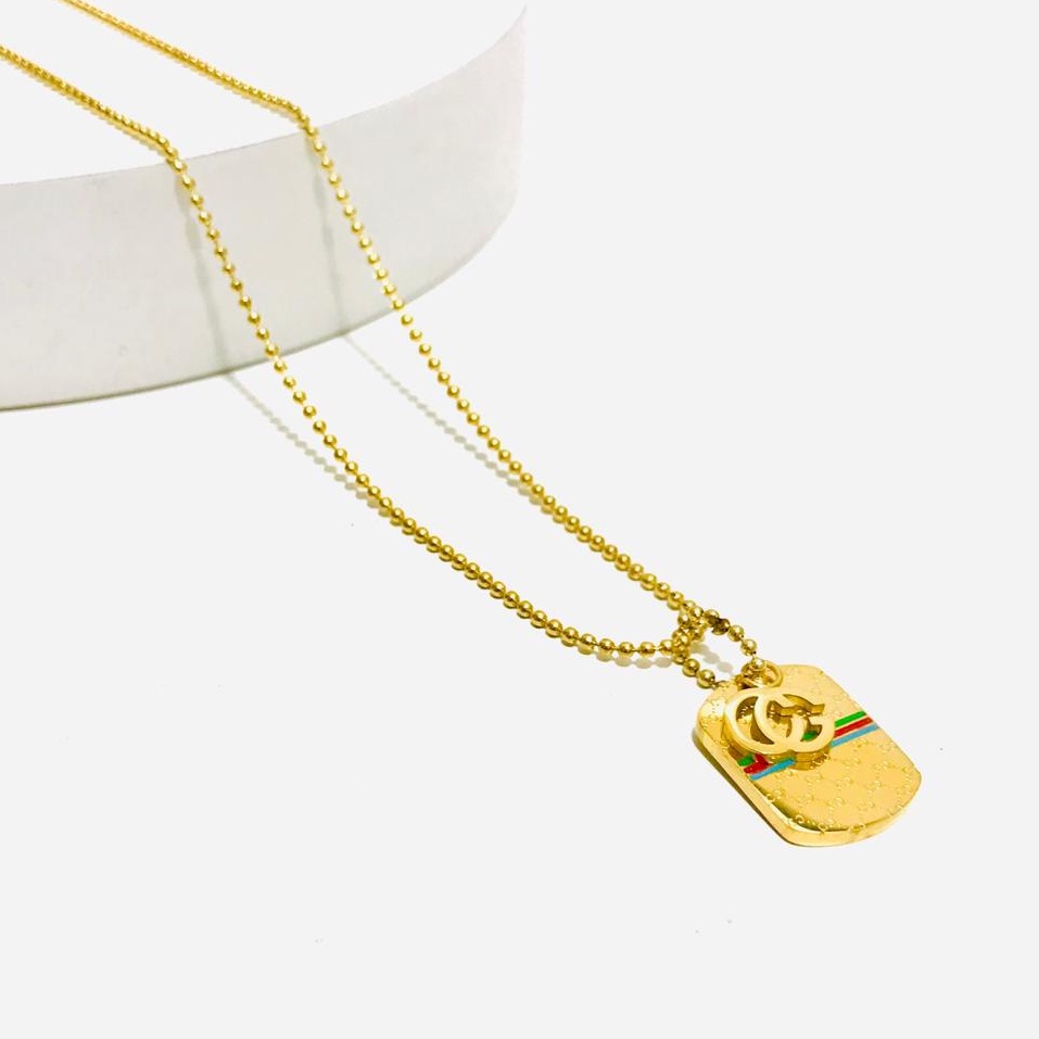 Kalung Titanium Wanita Lapis Emas Anti Karat KT-148