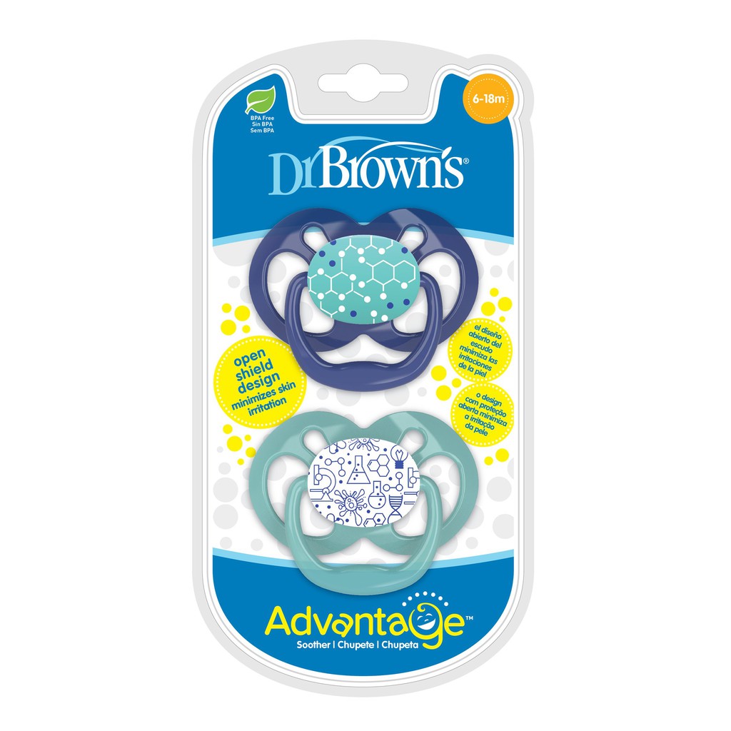 Dr. Brown`s Advantage Pacifier Stage 2 Assorted PA22000-INTLX - Empeng Bayi