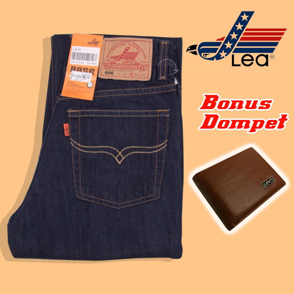 Celana Jeans Lea standart reguler fit Hitam garment, Biru muda, Biru classic 28 s/d 38 CELANA JEANS