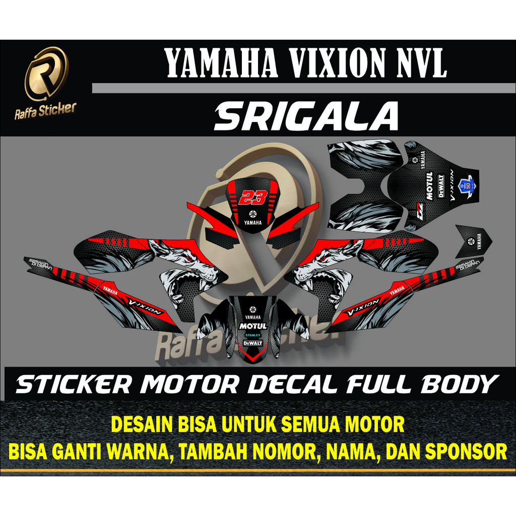 (COD) decal vixion lighting srigala decal vixion nvl srigala stiker motor vixion 2014